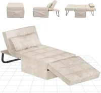 FLEXISPOT Schlafsofa Klappbett Schlafsofa 4-in-1 Einzelsofa Stuhl Schlafsessel Klappbarer Hocker mit 6 Positionen verstellbarer Rückenlehne und Kissen