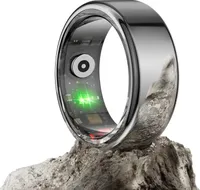 Smart Ring für Herren und Damen, mit Herzfrequenz, Blutsauerstoff, Menstruationszyklus, Schlafqualitätsanalyse, mehrere Sportmodi, IP68 Wasserdicht, Fitness Tracker, Nein Ladefach, Schwarz-9#