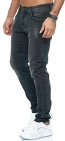 Red Bridge Herren Jeans Hose Slim-Fit Distressed Faded Shiny Schwarz W34 L30