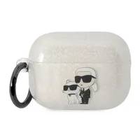 Karl Lagerfeld KLAP2HNKCTGT Hülle für AirPods Pro 2, transparent, Gliter Karl&Choupette