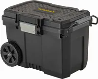 Stanley Mobile Montagebox mit Teleskopgriff STST33090-1 52L, Werkzeugkoffer IP53 Nässe- und Staubschutz