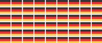 Mini Aufkleber Set - Pack glatt - 20x12mm - selbstklebender Sticker - Fahne - Germany - Deutschland - Flagge / Banner / Standarte fürs Auto, Büro, zu Hause und die Schule - 54 Stück
