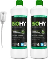 BiOHY Schmuckreiniger (2x1l Flasche) + Dosierer | AKTIVE GLANZFORMEL | Konzentrat für jedes Ultraschallgerät | Nachhaltige und schonende Reinigung für Uhren, Schmuck und Edelmetalle