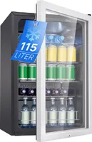 Bomann® Getränkekühlschrank 115L Nutzinhalt | Minibar m. 4 Ablagen & Flaschenhalterung | mit LED Beleuchtung & abschließbarer Tür | KSG 7288