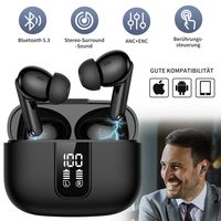 7MAGIC Bluetooth Kopfhörer, Kopfhörer Kabellos Bluetooth 5.3 Sport In Ear Kopfhörer mit 4 Mikrofon, 40 std Spielzeit, LED-Anzeige, ENC Lärmreduzierung, HiFi Stereo Ohrhörer, Schwarz