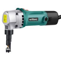 Nożyce do blachy Wiltec o mocy 500 W i głębokości cięcia do 2,5 mm, nożyce do blachy z głowicą obrotową 360°, nożyce do cięcia blachy