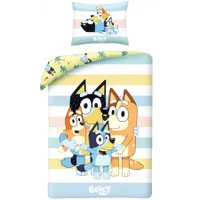 Bluey Wende-Bettwäsche Set 140x200 cm Bettbezug mit Bluey & Bingo Motiven