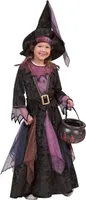 Hexenkostüm Hexe Kostüm Hexen Kinder Mädchen Kleid Midnight Halloween Karneval 164