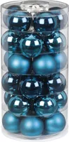 Weihnachtskugeln Glas 6cm Deep Blue, 30 Stück