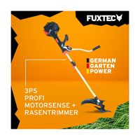FUXTEC Profi Benzin-Motorsense | 3 PS Rasentrimmer | Freischneider 2-Takt | 52ccm | 11kg | mit Faden + Messer | mit Komfort-Tragegurt | FX-PS152