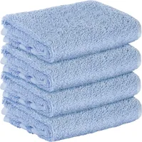 StickandShine 4er SET Premium Frottee Gästehandtuch 30x50 cm in hellblau  in 500g/m² aus 100% Baumwolle