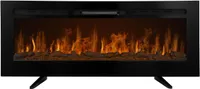 Elektrokamin 127cm Elektroheizung Einbau Wandkamin Kamin LED Dekokamin Schwarz