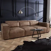 riess-ambiente Design 3-Sitzer Sofa BOSSA NOVA 260cm antik taupe Microfaser inkl. Kissen Dreisitzer Couch Sofa Big Sofa
