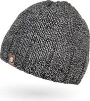 gefütterte Strickmütze für Herren, Mütze mit Fleece Futter, Winter-Mütze Neverless® hellgrau-melange unisize