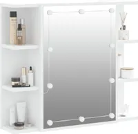 vidaXL Spiegelschrank mit LED Weiß 70x16,5x60 cm