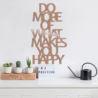 Wallity, Do More Of What Makes You Happy , 41 x 70 cm, Dekorative Metall -Wandzubehör, Kupfer, 100% Metall (Dicke: 1,5 mm)