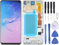 Für Samsung Galaxy S10 G973 Display Full TFT LCD mit Rahmen Silber Einheit Touch Ersatzteil Reparatur (OHNE FINGERPRINT)