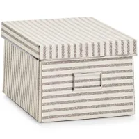 Zeller Aufbewahrungsbox Stripes, Pappe, Beige