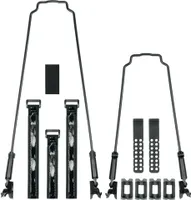 Zestaw amortyzatorów SKS do VELOFLEXX 65 29", składający się z 2 dolnych amortyzatorów (255 mm i 335 mm), w tym adaptera ramy i materiału montażowego