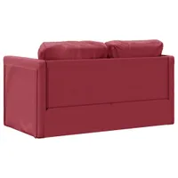 vidaXL Bodensofa mit Schlaffunktion Weinrot 112x174x55 cm Kunstleder