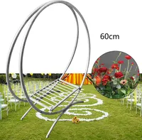 Blumenständer Schmiedeeisen Hochzeitsfeier Hochzeitsbogen Kuchenständer  Ballonbogen Hochzeit Blumen Bogenrahmen Party Halterung    (60cm,Silver)