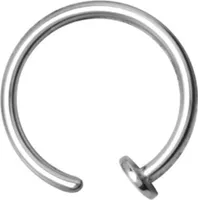Titan G23 Open Nasen Piercing Ring Lippe Hoop Nasenring 0,8mm T-BONR - Farbe Silber - 9.0 Millimeter