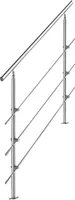 EINFEBEN Treppengeländer Geländer Balkongeländer Edelstahl Handlauf Bausatz mit Querstreben innen & Außen, Balkon (80cm, 4 Querstreben) Geländer und Handläufe