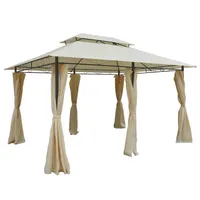 Outsunny Pavillon Gartenpavillon Partyzelt Gartenzelt Festzelt Doppeldach 3x4 m