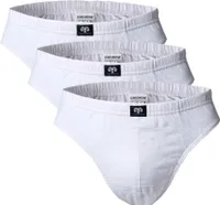 CECEBA Herren Slips, 3er Pack - Sport Slip, Basic, Baumwolle, M-8XL, einfarbig Weiß 4XL