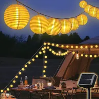 Salcar 30 Lampions Lichterkette Solar Außen 10m LED Lichterketten Outdoor 8 Modi IP44 für Außen Garten Liegewiese Terrasse