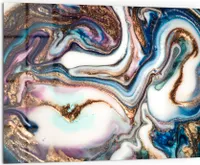 DEQORI Küchenrückwand Glas 80x60 cm 's Marmordesign' Spritzschutz Bad Rückwand
