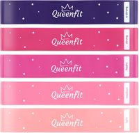 Queenfit® Theraband Set - 5 Stück 0.5-30kg - Fitnessbänder, Resistance Bands, Widerstandsbänder, Gymnastikband - Yoga, Pilates, Krafttraining, Fitness