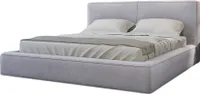 FURMEB24 - KALI 200 x 200 cm - Posteľ Boxspring s matracom a dvoma zásuvkami - Čalúnená posteľ s dreveným rámom - Manželská posteľ s vysokým čelom - Jasmín - Svetlosivá
