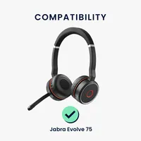 kwmobile 2x Ohrpolster kompatibel mit Jabra Evolve 2 75 Polster - Kopfhörer Polster aus Kunstleder für Over Ear Headphones
