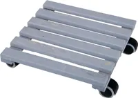 Esschert Design Pflanzenwagen Rolluntersetzer Grau quadratisch 29 cm