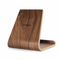 SAMDI Universal Tablet-Ständer iPad-Halterung E-Reader Tischständer Walnuss Holz