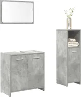 Möbel 3-tlg. Badmöbel-Set Betongrau Holzwerkstoff - Badezimmer 3324851