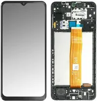 Original Samsung Galaxy A12 Nacho NE A127F LCD IPS Display Touchscreen Bildschirm Rahmen Schwarz
