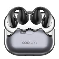 COOWOO Clip-on-Luftleitungs-Bluetooth-Kopfhörer, BT 5.2 | IPX6 wasserdicht | ENC-Anrufgeräuschunterdrückung | 17 x 12 mm dynamische Schieneneinheit, schwarz