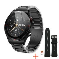 Linuode 2021 Neue Bluetooth Call Smart Watch 4G ROM Männer, die lokale Musik aufzeichnen Fitness Tracker Smartwatch für Huawei GT2 Pro Xiaomi Telefon,Stahl schwarz