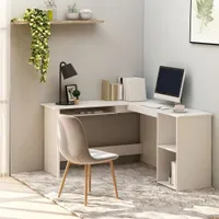 vidaXL Biurko narożne w kształcie litery L białe 120x140x75 cm materiał drewnopochodny
