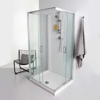 Vollgerahmte U- Kabine mit Gleittüren 70x100x70cm in Klarglass | Giada