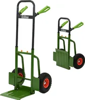Sackkarre Stahl 200 kg 113 cm Höhe große klappbare Ladefläche 30x30 cm pannensichere PolyurethanRäder