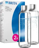 Sklenená fľaša Brita 1 l na sódovú voduTrio water bubbler 2 ks