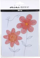 CREATIV COMPANY Mini-Kreativset - Blumen - Stickvorlagen Bastelset