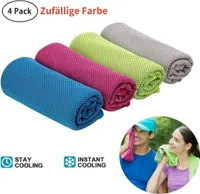 4x Kühlendes Sporthandtuch Fitness Abkühlung Handtuch Kühlhandtuch Cooling Towel,Zufällige Farbe