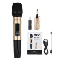 Bezdrátový ruční mikrofonní systém, duální frekvence UHF, ideální pro karaoke a obchodní jednání, 1 přijímač 1 mikrofon