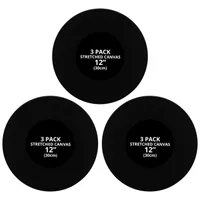 Belle Vous 3 Stk Schwarze Blanko Leinwand Rund - 30cm Durchmesser - Vorbespannte Kreisrunde Leinwand Rahmen - Leinwand zum Ausmalen für Acrylfarben,