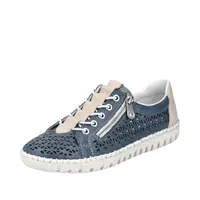 Rieker Damen Slipper Halbschuh Leder M2357, Größe:38 EU, Farbe:Blau