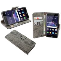 Schwarz Premium PU Leder Flip Schutzhülle für Huawei P8 Lite Tasche HOOMIL Handyhülle für Huawei P8 Lite Hülle 